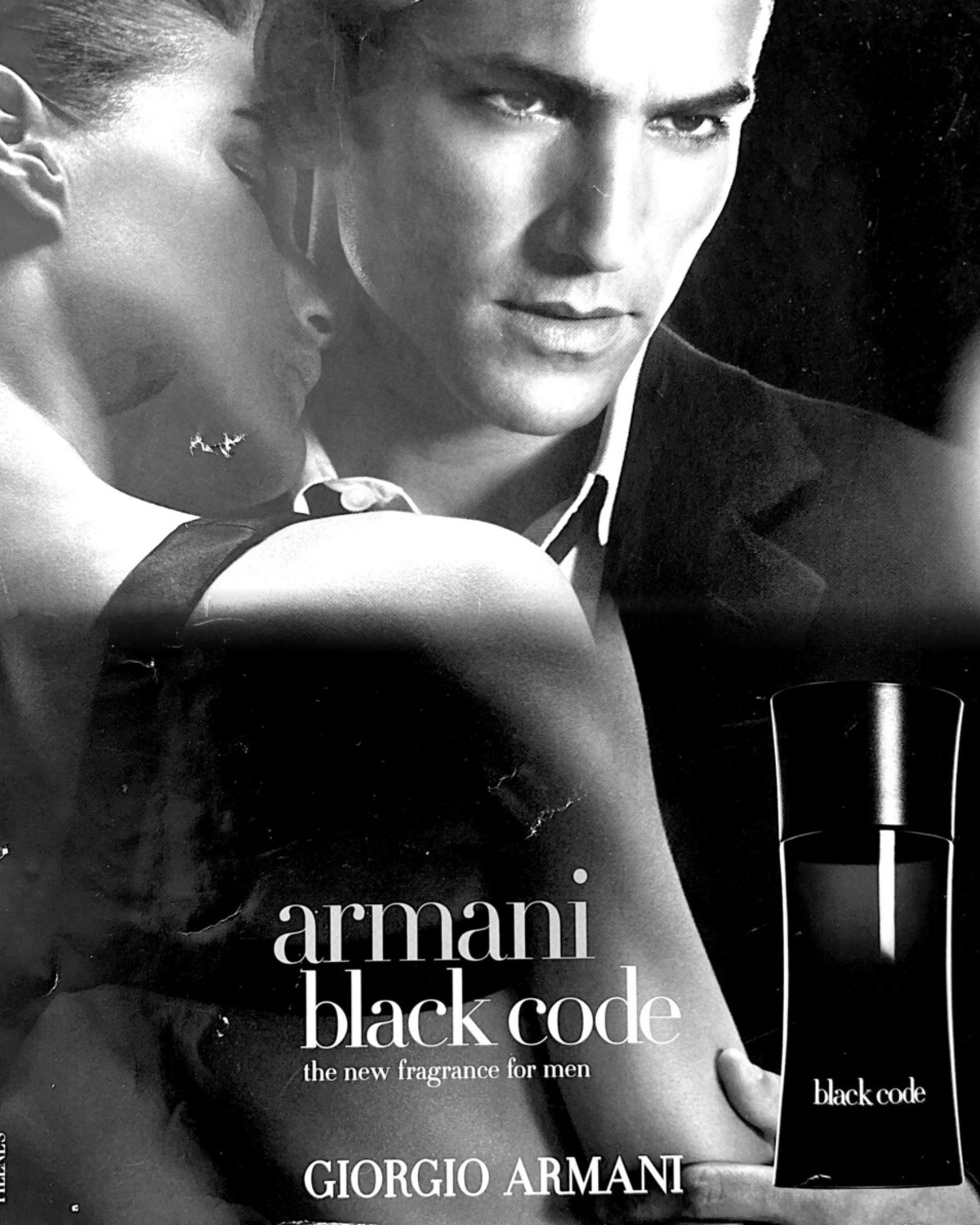 Complete original Black Code fragrance advertisement