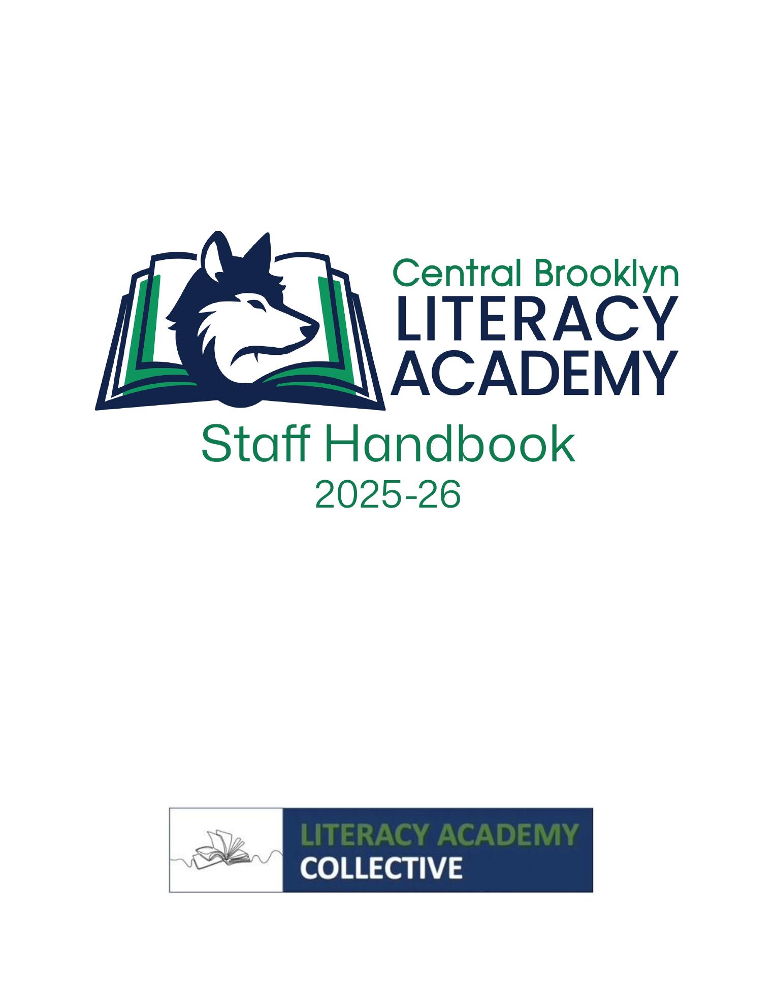 CBLA Staff Handbook cover, 2025–26
