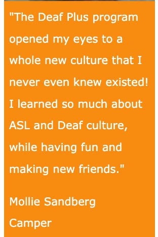Camper testimonial about the Deaf Plus program