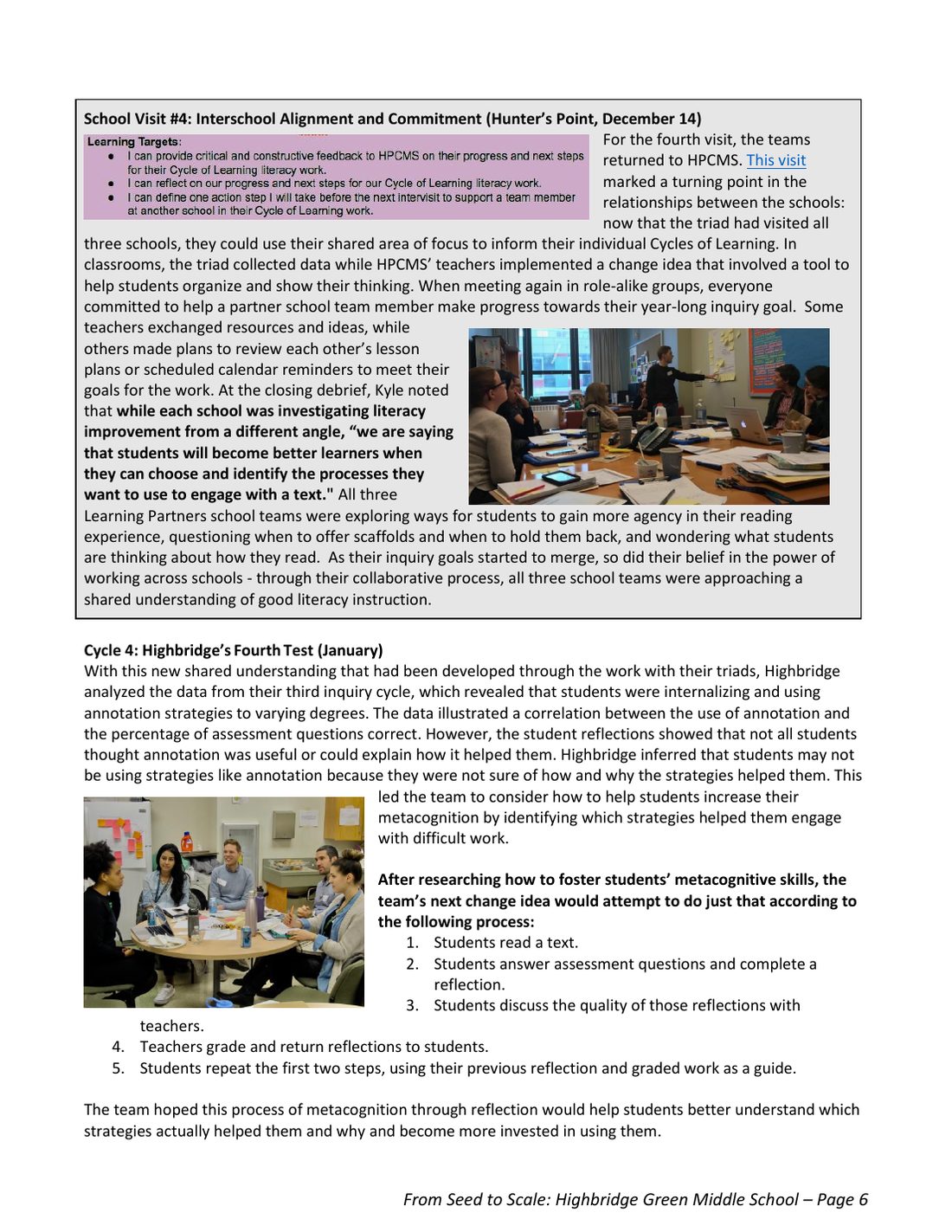 From Seed to Scale: The Highbridge Green School, page 6