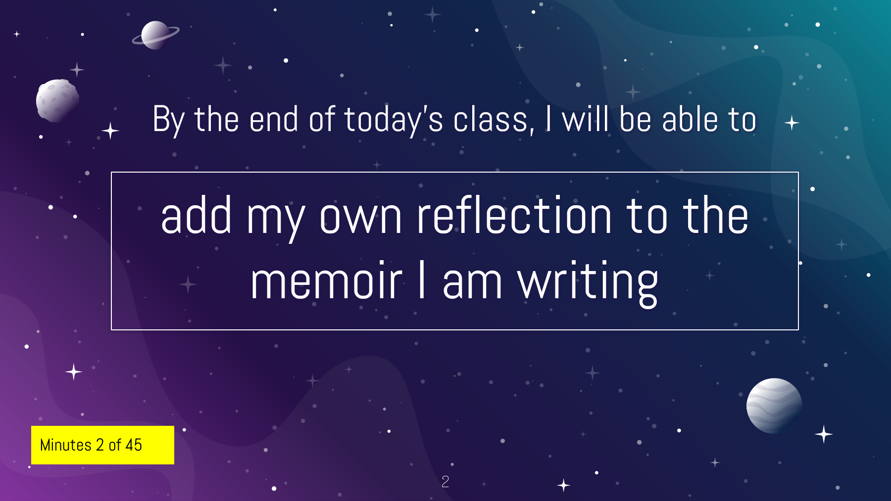 Lesson 11: Adding Reflection in Memoir, slide 2 of 12