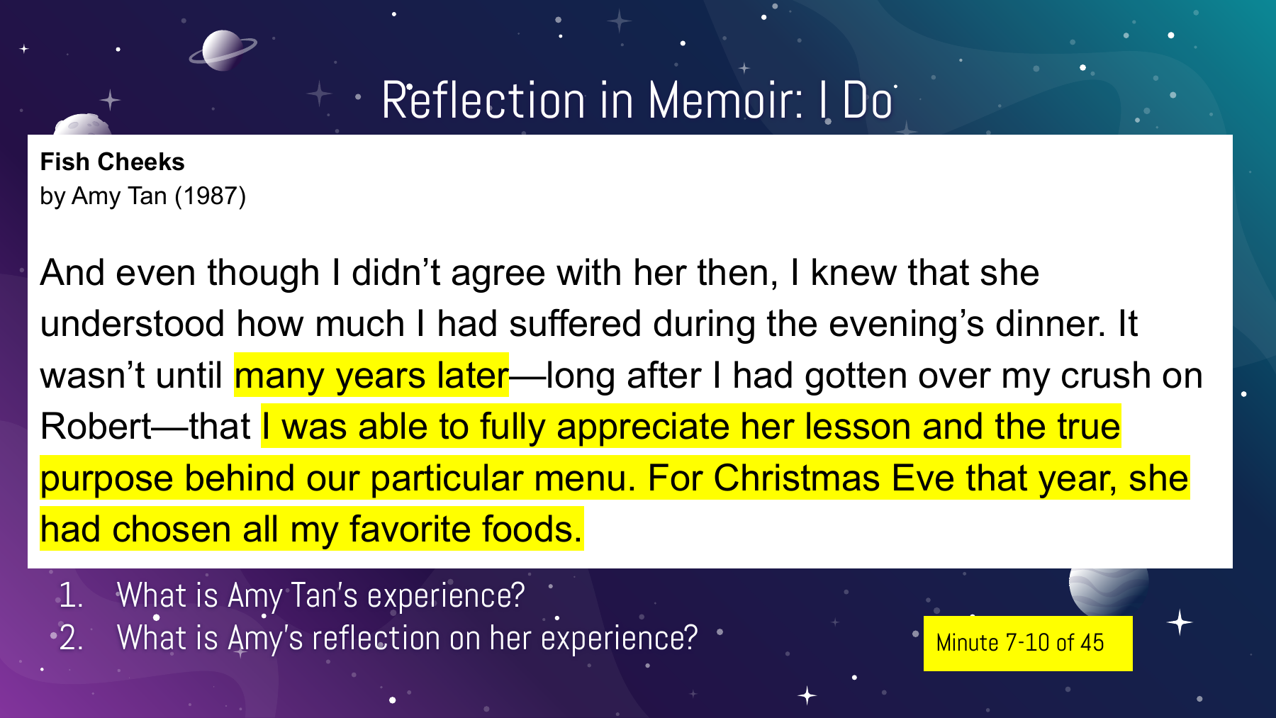 Lesson 11: Adding Reflection in Memoir, slide 6 of 12