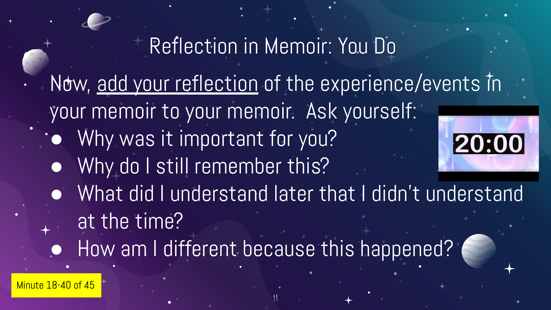 Lesson 11: Adding Reflection in Memoir, slide 11 of 12