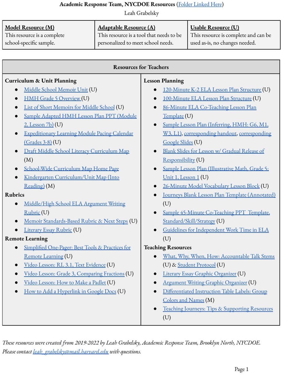 Remote-Instruction Resource Library resources for teachers