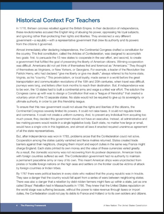 Historical Context for Teachers, page 4